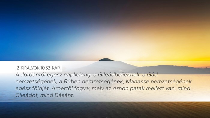 2 Királyok 10:33 KAR Bible Verse Image