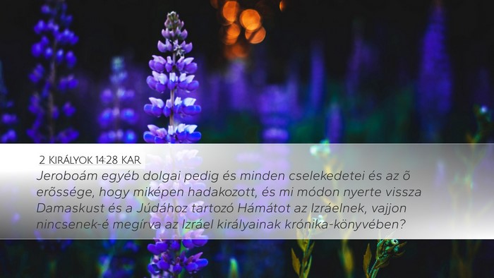 2 Királyok 14:28 KAR Bible Verse Image