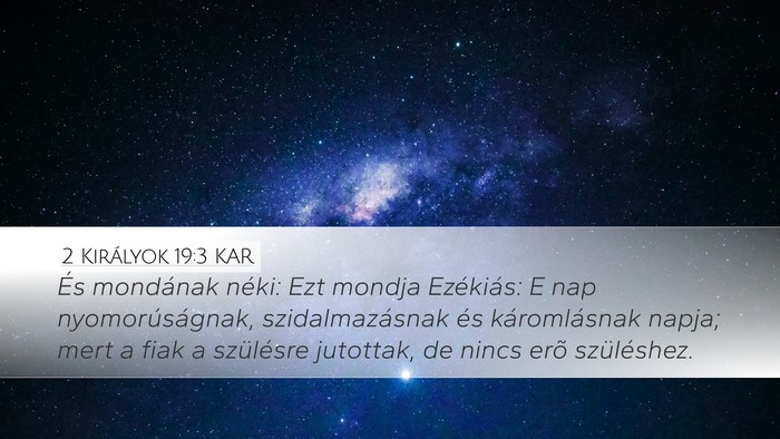2 Királyok 19:3 KAR Bible Verse Image