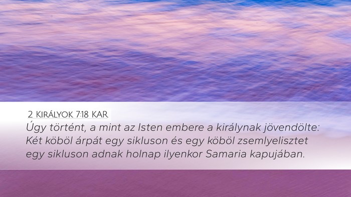 2 Királyok 7:18 KAR Bible Verse Image