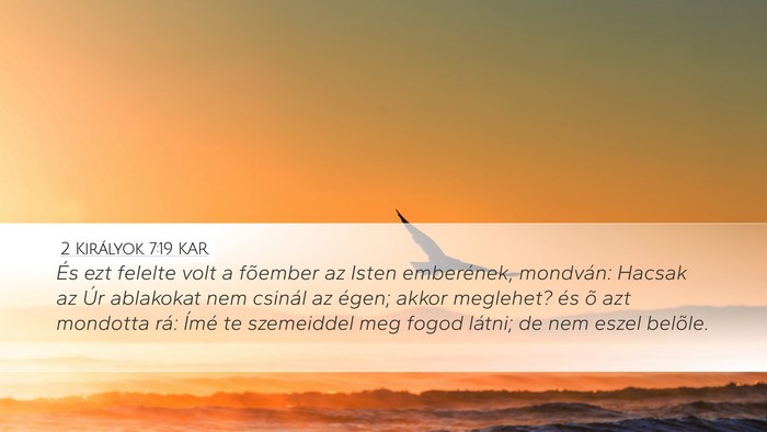 2 Királyok 7:19 KAR Bible Verse Image