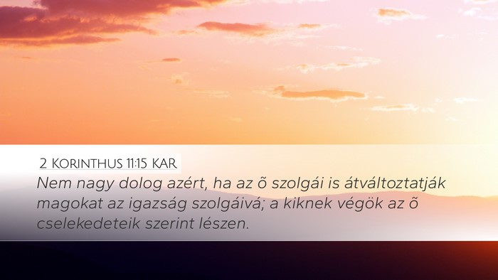 2 Korinthus 11:15 KAR Bible Verse Image