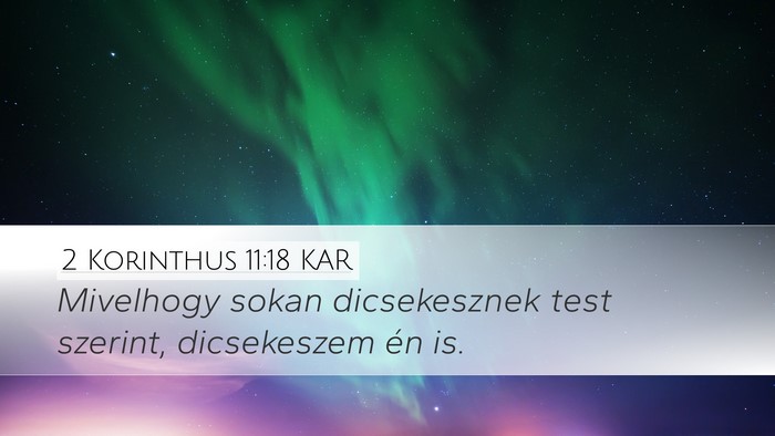 2 Korinthus 11:18 KAR Bible Verse Image
