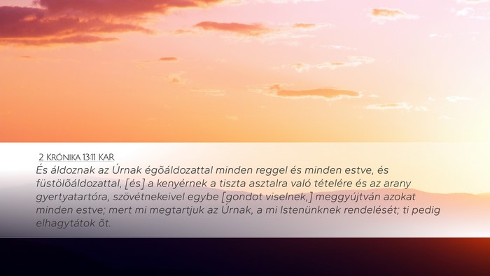 2 Krónika 13:11 KAR Bible Verse Image