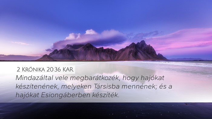 2 Krónika 20:36 KAR Bible Verse Image