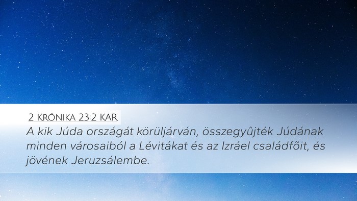 2 Krónika 23:2 KAR Bible Verse Image