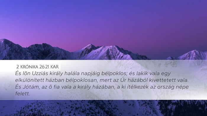 2 Krónika 26:21 KAR Bible Verse Image