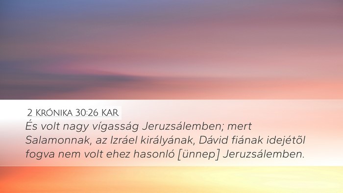 2 Krónika 30:26 KAR Bible Verse Image