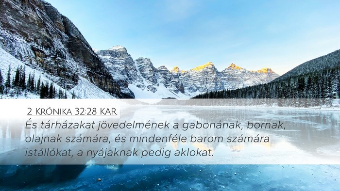 2 Krónika 32:28 KAR Bible Verse Image