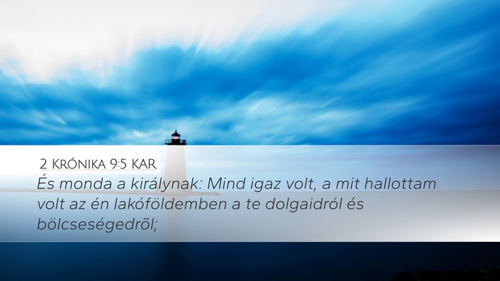 2 Krónika 9:5 KAR Bible Verse Image
