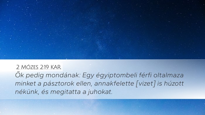 2 Mózes 2:19 KAR Desktop Wallpaper - Õk pedig mondának: Egy égyiptombeli férfi - Desktop Bible Verse Wallpaper