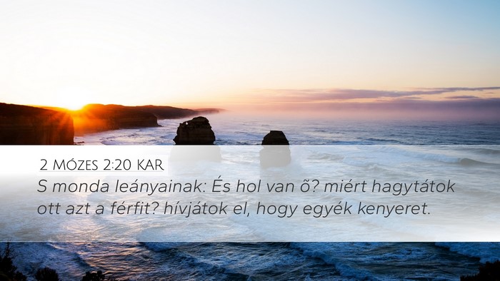 2 Mózes 2:20 KAR Desktop Wallpaper - S monda leányainak: És hol van õ? miért - Desktop Bible Verse Wallpaper