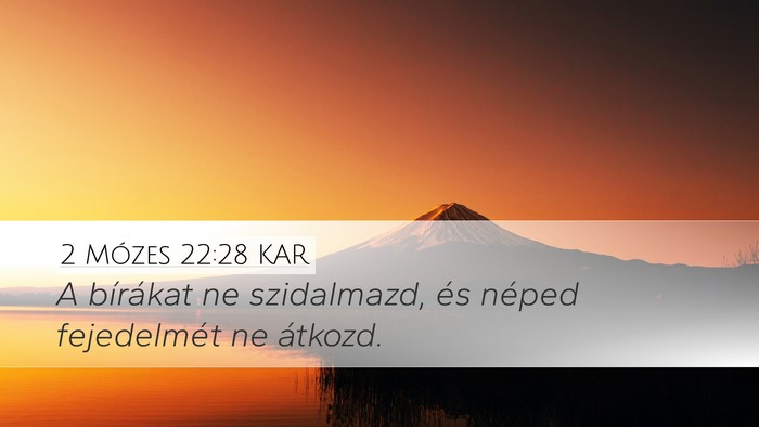 2 Mózes 22:28 KAR Bible Verse Image