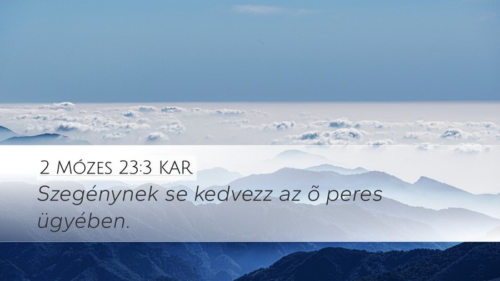2 Mózes 23:3 KAR Desktop Wallpaper - Szegénynek se kedvezz az õ peres - Desktop Bible Verse Wallpaper