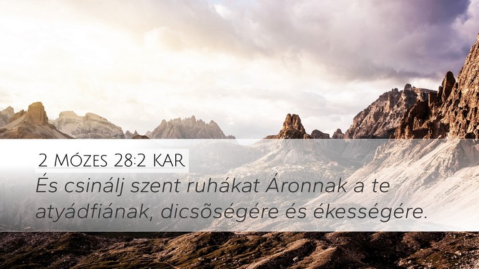 2 Mózes 28:2 KAR Bible Verse Image