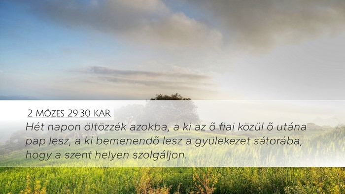2 Mózes 29:30 KAR Bible Verse Image