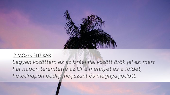 2 Mózes 31:17 KAR Bible Verse Image