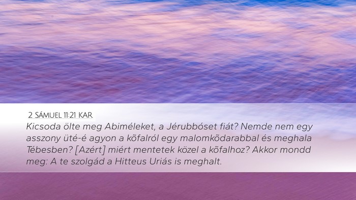 2 Sámuel 11:21 KAR Bible Verse Image
