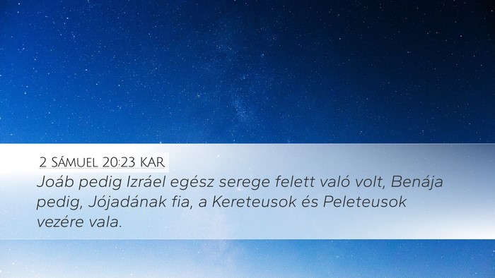 2 Sámuel 20:23 KAR Bible Verse Image