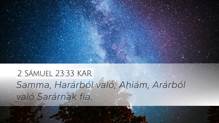 2 Sámuel 23:33 KAR Bible Verse Image