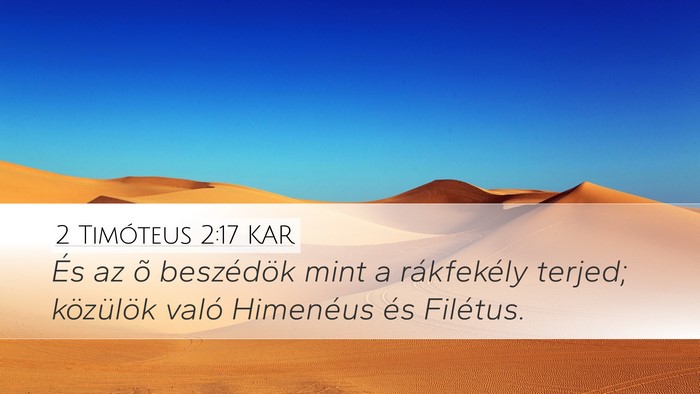 2 Timóteus 2:17 KAR Bible Verse Image
