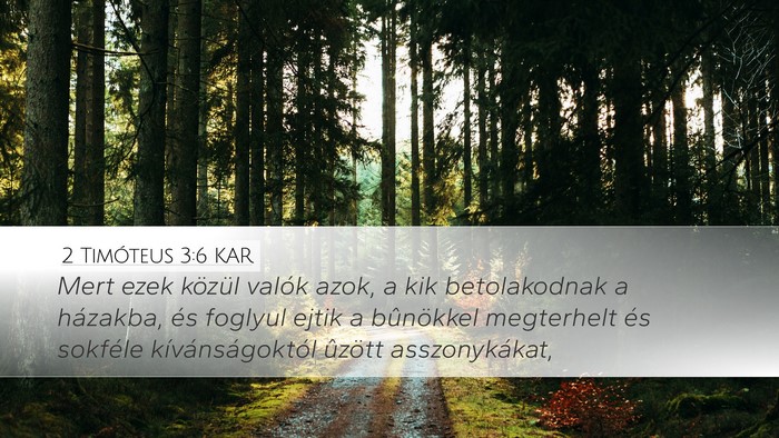 2 Timóteus 3:6 KAR Desktop Wallpaper - Mert ezek közül valók azok, a kik betolakodnak - Desktop Bible Verse Wallpaper