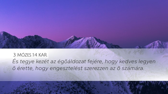 3 Mózes 1:4 KAR Bible Verse Image