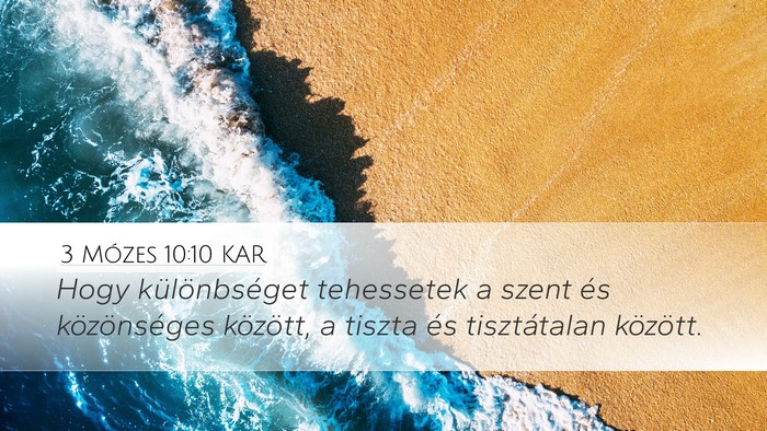 3 Mózes 10:10 KAR Bible Verse Image