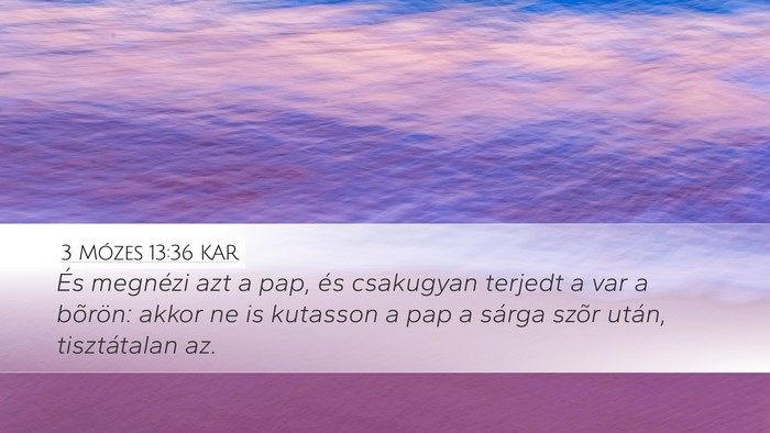 3 Mózes 13:36 KAR Desktop Wallpaper - És megnézi azt a pap, és csakugyan terjedt a - Desktop Bible Verse Wallpaper
