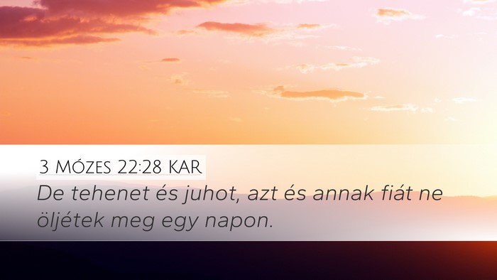 3 Mózes 22:28 KAR Bible Verse Image