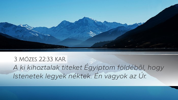 3 Mózes 22:33 KAR Bible Verse Image