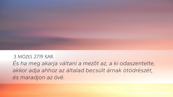 3 Mózes 27:19 KAR Bible Verse Image