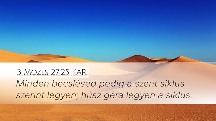 3 Mózes 27:25 KAR Bible Verse Image