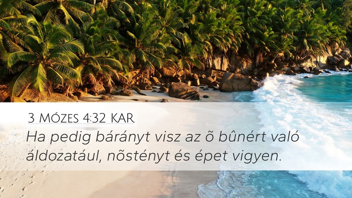 3 Mózes 4:32 KAR Bible Verse Image