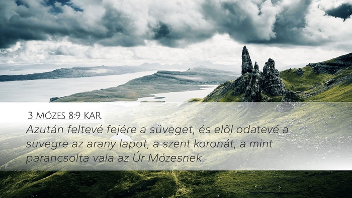 3 Mózes 8:9 KAR Bible Verse Image