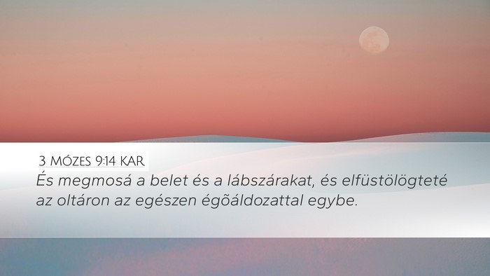 3 Mózes 9:14 KAR Desktop Wallpaper - És megmosá a belet és a lábszárakat, és - Desktop Bible Verse Wallpaper