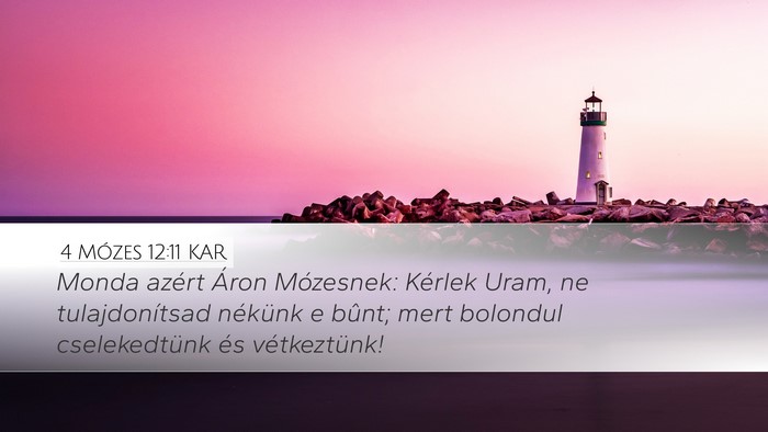 4 Mózes 12:11 KAR Desktop Wallpaper - Monda azért Áron Mózesnek: Kérlek Uram, ne - Desktop Bible Verse Wallpaper