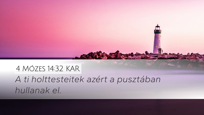 4 Mózes 14:32 KAR Desktop Wallpaper - A ti holttesteitek azért a pusztában hullanak - Desktop Bible Verse Wallpaper