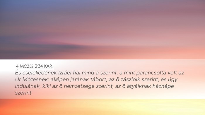 4 Mózes 2:34 KAR Bible Verse Image