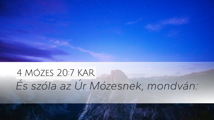 4 Mózes 20:7 KAR Bible Verse Image