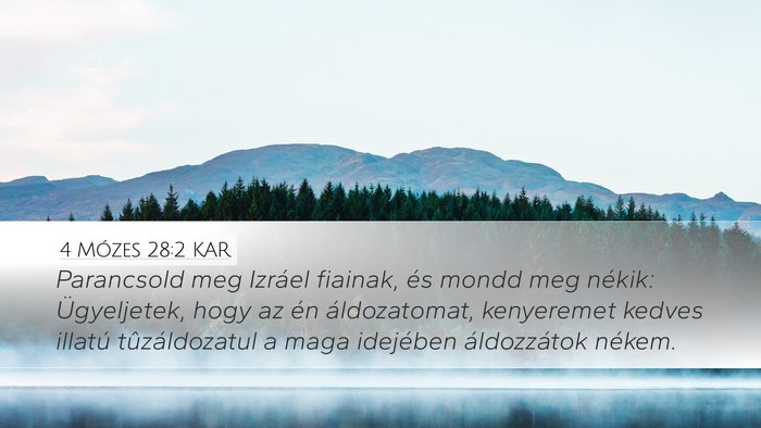 4 Mózes 28:2 KAR Desktop Wallpaper - Parancsold meg Izráel fiainak, és mondd meg - Desktop Bible Verse Wallpaper
