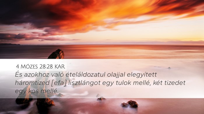 4 Mózes 28:28 KAR Desktop Wallpaper - És azokhoz való ételáldozatul olajjal - Desktop Bible Verse Wallpaper