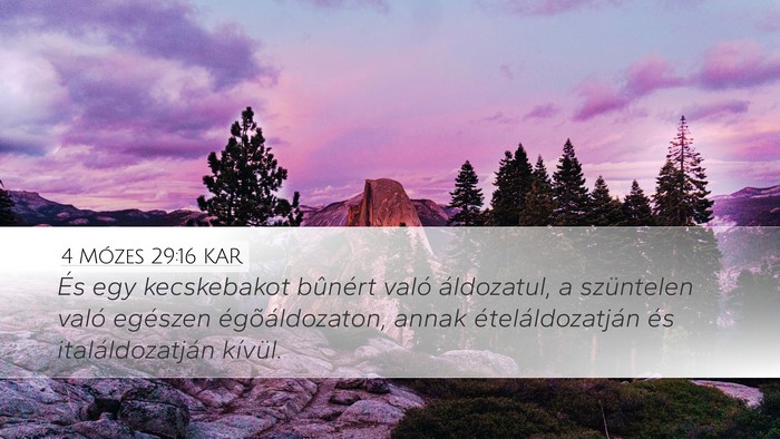 4 Mózes 29:16 KAR Bible Verse Image