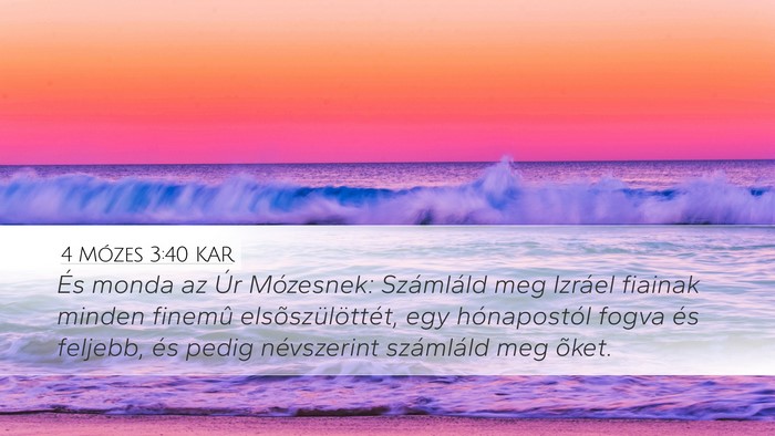 4 Mózes 3:40 KAR Desktop Wallpaper - És monda az Úr Mózesnek: Számláld meg - Desktop Bible Verse Wallpaper
