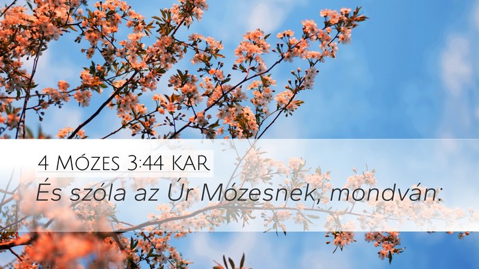4 Mózes 3:44 KAR Desktop Wallpaper - És szóla az Úr Mózesnek, - Desktop Bible Verse Wallpaper