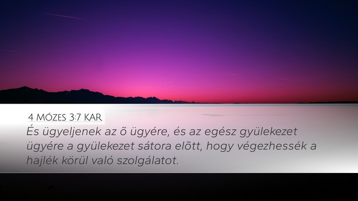 4 Mózes 3:7 KAR Bible Verse Image