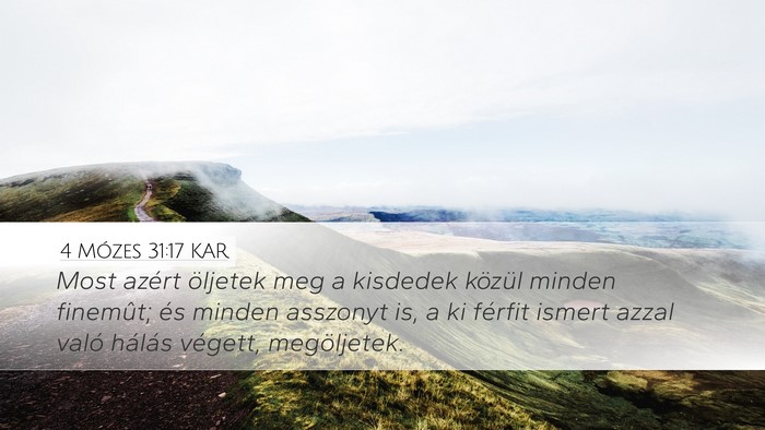 4 Mózes 31:17 KAR Bible Verse Image