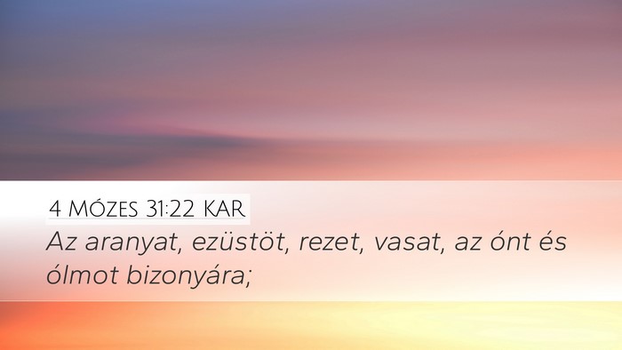 4 Mózes 31:22 KAR Bible Verse Image