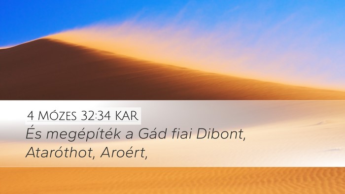 4 Mózes 32:34 KAR Bible Verse Image