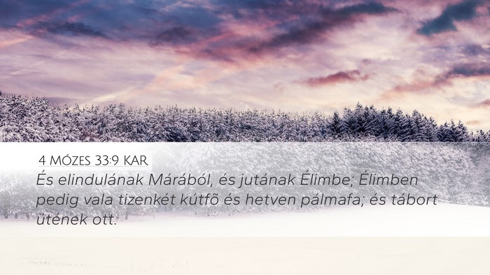 4 Mózes 33:9 KAR Desktop Wallpaper - És elindulának Márából, és jutának - Desktop Bible Verse Wallpaper